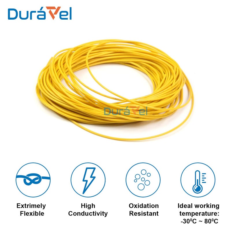 Duravel 90 Meter Copper Conductor Electrical Wire - Yellow - Image 4